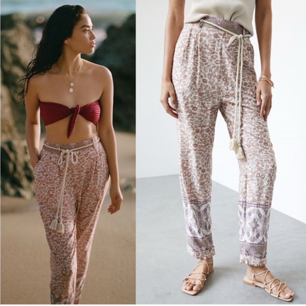 Anthropologie Tasseled Tapered Pants